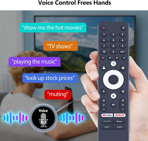 GWVEE SRC-4020-01 2025 Voice Remote Control Replacement for Vision Caixun Sansui Thomson TV
