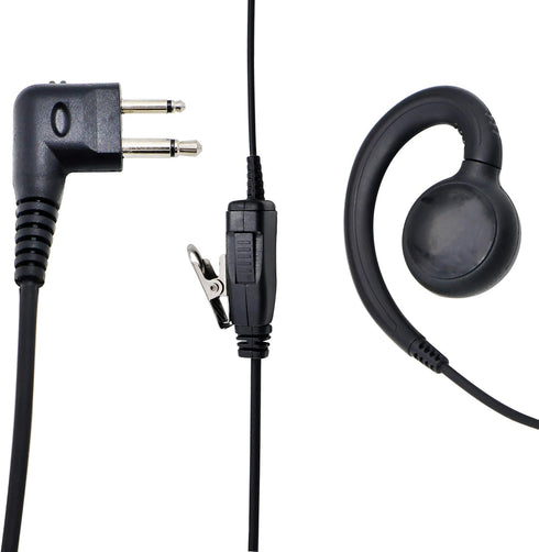 Earpiece for Motorola Radio, Single Wire Walkie Talkie Swivel Headset with Mic PTT for Two Way Radios (1 Pack)