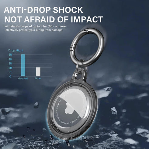 Galafoki Airtag Holder, 6 Pack Waterproof Apple Airtag with Keychain, Shockproof & Scratchproof for Pet Tracking, Clear