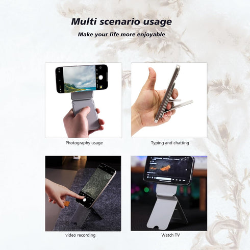 EWEMDAI 16/15/14/13/12 Phone Stand, Magnetic Phone Tripod, Foldable Cell Phone Tripods Stain-Resistant Leather & Angle
