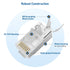 Cable Matters 20-Pack Cat8 RJ45 Pass Through Connector - 23-24AWG Shielded with Load Bar & Strain Relief