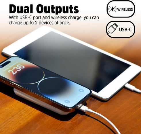 Energizer Wireless Magnetic Portable Charger, 5000mAh Power Bank with 15W USB-C Output, Compatible with iPhone, Samsung