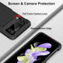 SAMONPOW for Samsung Galaxy Z Flip 4 Case, Upgraded Hinge Protection, Dual Layer Hard PC Soft TPU Bumper, Black