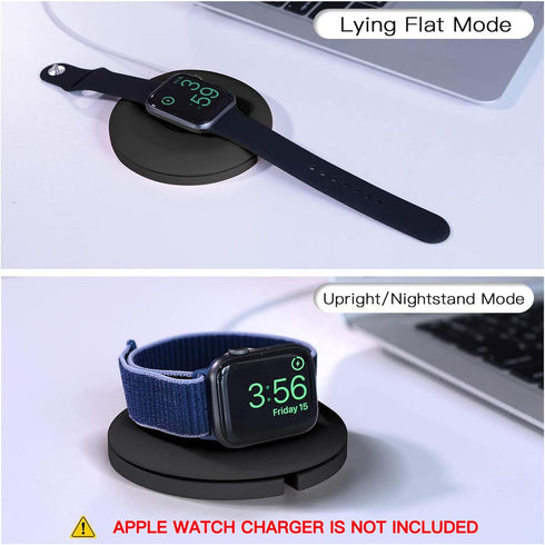 PZOZ Charger Stand for Apple Watch - Portable Dock Holder Organizer for iWatch Series Ultra 10 9 8 SE2 7 6 5 4 (Black)