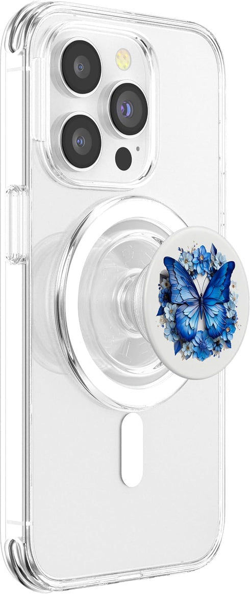 Cute Blue Butterfly Aesthetic Nature Butterflies Blue Butterflies with Flowers Floral Butterfly PopSockets PopGrip