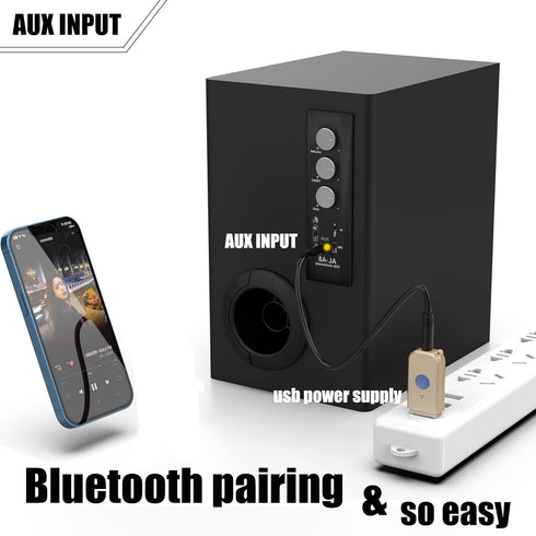 USB Bluetooth Car Kit, Bluetooth 5.3 Receiver Adapter for Car Music/Hands-Free Calls, Gold
