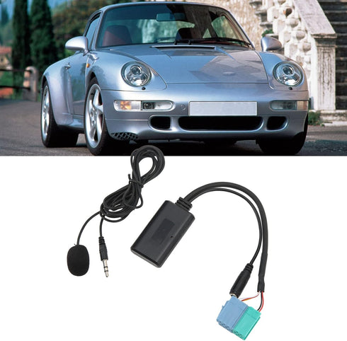 Car Bluetooth Audio Adapter Cable, Wireless AUX Input Adapter with Microphone, Bluetooth 5.0