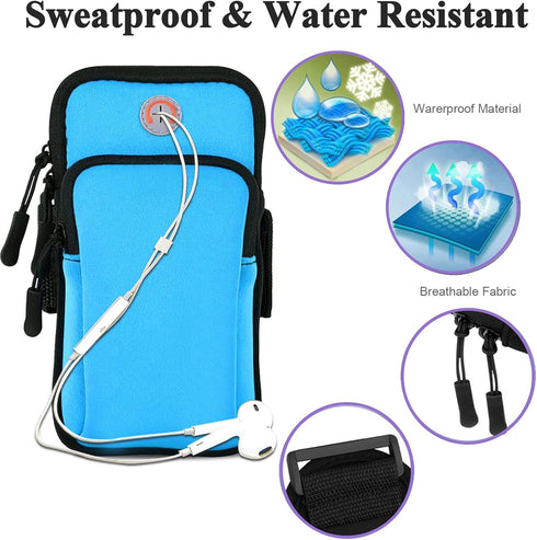 Phone Holder for Running, Armband Sleeve for iPhone 15 14 13 12 11 Pro Max, Galaxy Ultra S24 S23 S22 S21, Keys Cell Arm