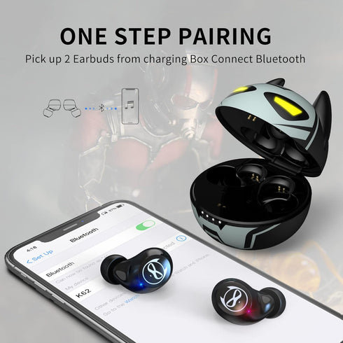 Wireless Earbuds for Small Ears - Touch Control Headset with Stereo Sound, Bluetooth 5.3 Noise Reduction Earphones,