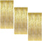 Gold Fringe Backdrop - 3 Pack Gold Foil Curtains for Birthday, Wedding, Bachelorette Party Decor