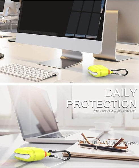 HALLEAST Waterproof AirPods 3 Case, Nightglow Yellow Silicone Cover with Front LED & Wireless Charging Support,
