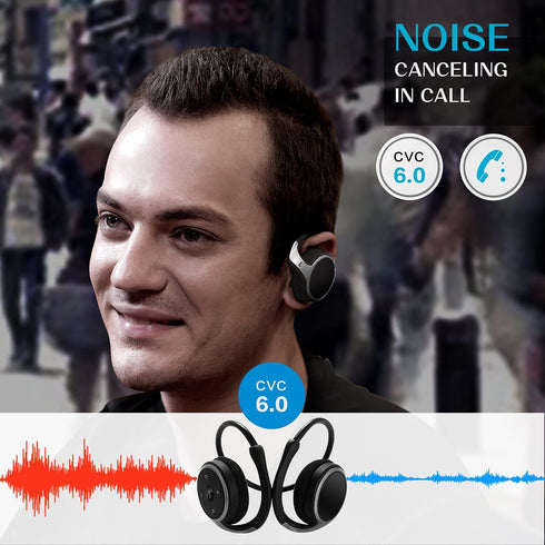 Small Bluetooth Headphones - Wireless Sports Headset with Built-in Microphone, Crystal-Clear Sound, 12-Hour Battery