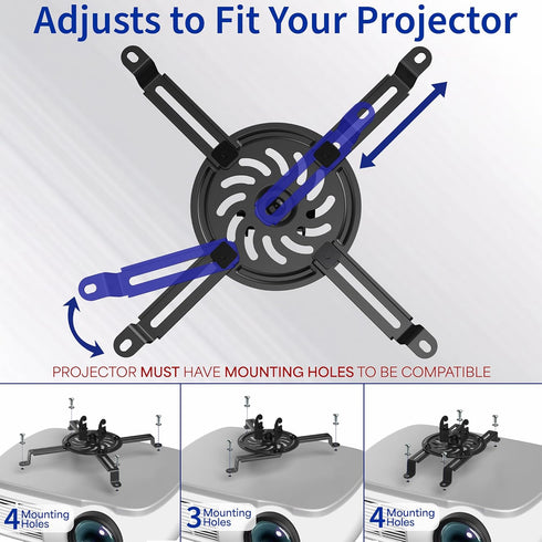 VIVO 12.5 inch 1.5 inch MOUNT-VP02B Extending Ceiling Projector Mount, Height Adjustable Projection, Up to Mounting