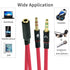 SaiTech IT 3.5 mm Headphone Splitter, 3.5mm to 2 Dual Mic Audio Y Splitter Cable, Smartphone Headset to PC Adapter (2Pk