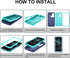 Asuwish Phone Case for Samsung Galaxy A32 4G, Blue Hybrid Rugged Cover with Tempered Glass Screen Protector