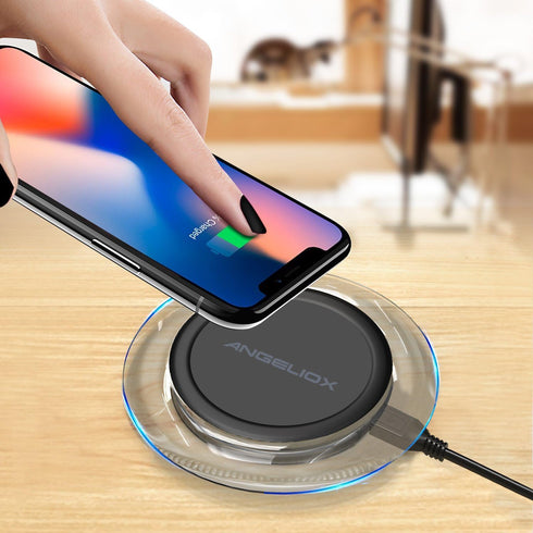 Wireless Charger, 10W Fast Wireless Charging Pad Compatible with Samsung Galaxy S9/S9+/Note 8/S8/S8 Plus,7.5W Qi Charging Base Stand for Charging iPhone Xs Max/XR/XS/8/8 Plus,LG V30/G6