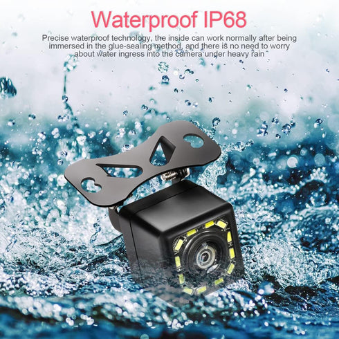 Backup Camera for Car, Rear View Reverse Camera with 12 LED Night Vision, Waterproof Dustproof 170 Wide Angle for