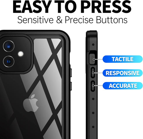 BEASTEK iPhone 12 Mini Waterproof Case, NRE Series Shockproof Dustproof IP68 with Screen Protector