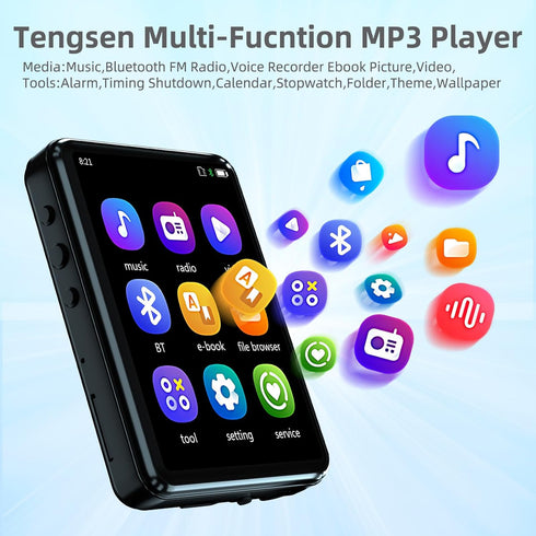 Tengsen MP3 5.3 MP3 Slot,64GB Player with Bluetooth Portable Music Player with Speaker,FM Radio,E-Book,Shuffle/Repeat
