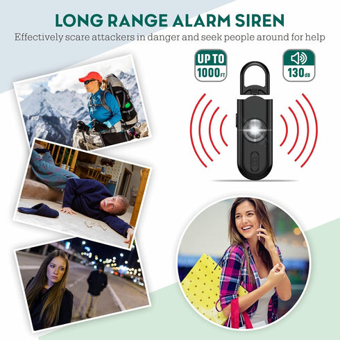 Safe Sound Personal Safety Alarm for Women, Loudest 130dB Siren with Strobe SOS LED Light