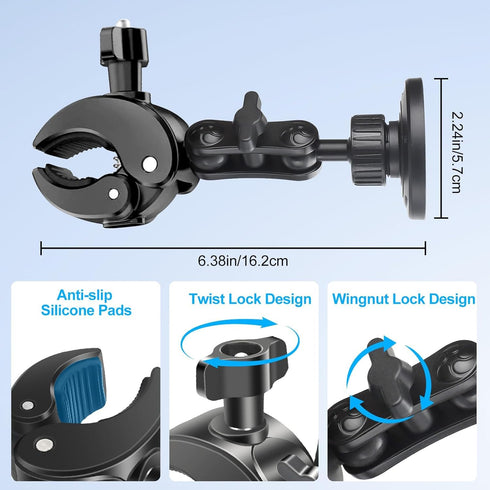 EEEKit 5.12' 0.5-1.57" Magnetic Bike Phone Handlebar Mount with Extension Arm, Clamp Holder for Treadmill, Gym, Fitness