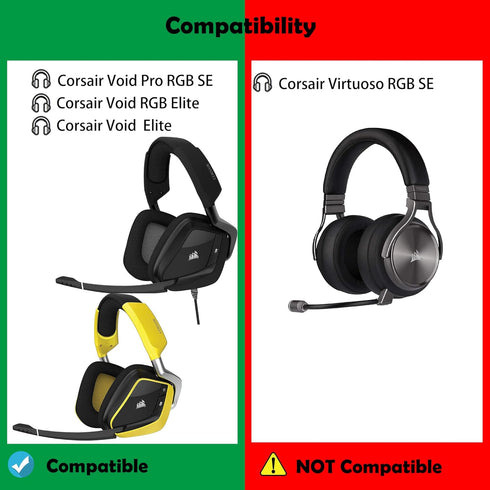 Cooling Gel Headphone Replacement Ear Pads Cushions Headset Earpads Compatible with Corsair Void / Corsair Void Pro Premium Gaming Headset with 7.1 Surround Sound