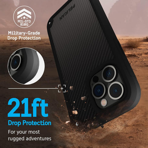 Pelican Shield Series Case for iPhone 14 Pro Max - 21ft Military Grade Drop Protection, Compatible with MagSafe