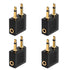 4 Pack Airplane Headphone Adapter - 3.5mm Male to Female Gold Plated for In-Flight Entertainment