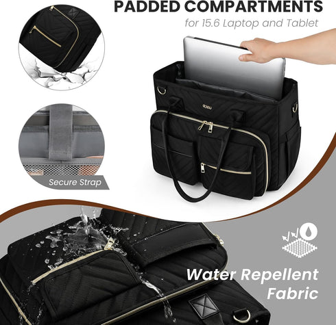 Stylish Teacher Tote Bag for Women - Spacious Work Bag with Laptop Compartment and Shoulder Strap