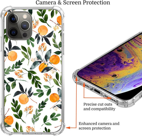 Elifi Edeal 13 13 Citrus Phone Case for iPhone Pro Max, Cute Orange Fruits Case for Girls Boys Women Men, Unique Trendy