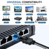CYCMIA 6ft 6 RJ45 10Gbps 7/8, 6 Cat Ethernet Cable, Flat LAN Network Cable, Speed, Indoor & Outdoor Use, Compatible
