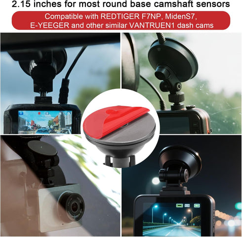 lasuroa 10pcs Heavy Duty Dash Cam Adhesive Pads, Round Double-Sided Adhesive Pads for Car Dashboard & Windshield High