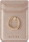 Phone Card Holder with Ring Grip, Adhesive Stick-on Credit Card Wallet Pocket for iPhone, Android (Rosegold)
