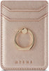 Phone Card Holder with Ring Grip, Adhesive Stick-on Credit Card Wallet Pocket for iPhone, Android (Rosegold)