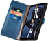 SUANPOT Samsung Galaxy Note 9 6.4" RFID Blocking Leather Wallet Case, Credit Card Holder Flip Folio Cover, Sky Blue