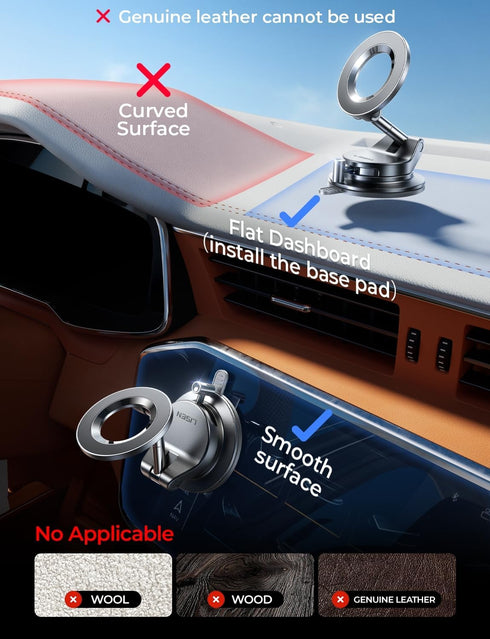 LISEN 17 16 15 14 13 12 for Magsafe Car Mount, Magnetic Phone Holders for Your Car, Vacuum Phone Mount for Car