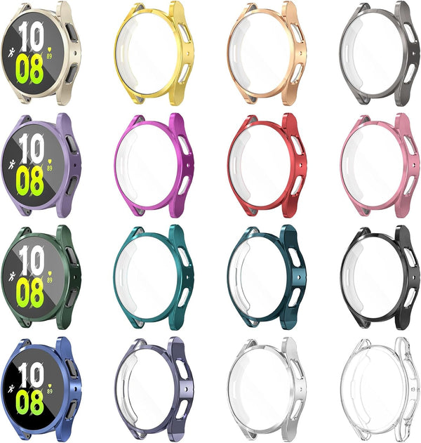 RICHONE 16-Pack Screen Protector Case for Samsung Galaxy Watch 5/4 40mm, HD Film, Soft TPU Bumper, Full Protection.