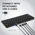 Perixx PERIBOARD-416 Wired Mini USB Keyboard with 4 Hubs, X Type Scissor Keys, Detachable USB-C and A Cable