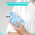 Blue Hibiscus Phone Case for iPhone 13 6.1 Inch, Shockproof TPU Clear Cute Blue Flower Design