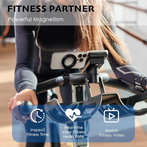 Vugosson 180 Magnetic Phone Holder for Stroller Bar, Compatible with MagSafe (Strong Magnet) - Adjustable for Gym, Home