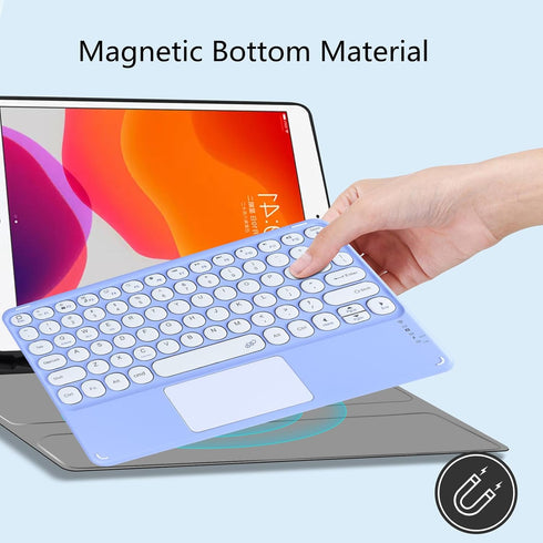 Bluetooth Keyboard, 10-inch Wireless Keyboard with Touchpad, Ultra-Slim Portable Rechargeable for iPad, iPhone, Android