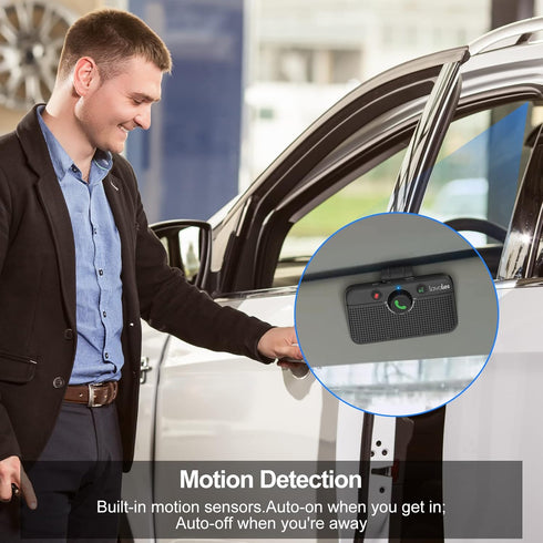 Car Bluetooth 5.3 Speaker, Handsfree Bluetooth Car Kit for Cell Phone, Support Siri Google Voice Assistant, Car Phone
