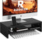 Wood Monitor Stand Riser - 2 Tier Black Computer Monitor Shelf for Desk Organizers, Easy to Assemble