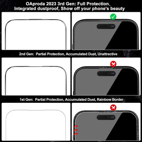 OAproda iPhone 15 Pro Max Screen Protector: 1pc stronger than 3pcs, 9H+ shatterproof, dustproof, case-friendly,