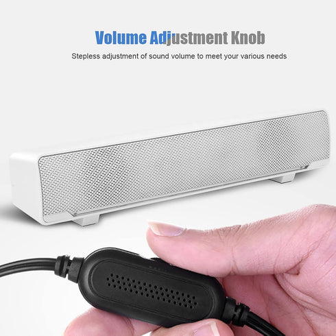 Estink PC Soundbar, USB Wired Stereo Music Player Bass Surround Sound Box with 3.5mm Input