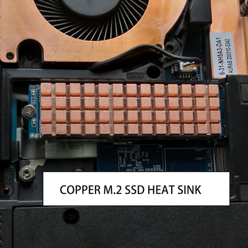 M.2 2280 SSD Heatsink Copper Kit, Cooler Heat Sink + Silicone Thermal Pad for M.2 SSD, NVME SSD Cooling