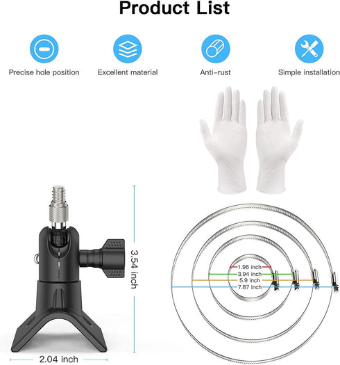 Outdoor Mount for Arlo Pro 4/3/2/Ultra/Essential, Reolink Wyze Cam, Fits 1.96-7.87 inch Pipe without Drilling (Black, 2