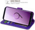 Samsung Galaxy S9 Wallet Case - Purple, with Card Slots & Kickstand