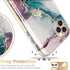 Esdot Compatible with iPhone 12 Pro Max Case, Built-in Screen Protector, Turquoise Pink Marble Design, 6.7"