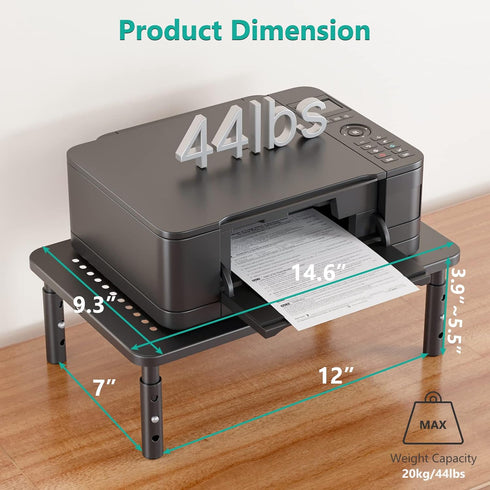 WALI Monitor Risers for 2 Monitors, Dual Monitor Riser, Laptop Riser for Desk, Adjustable Underneath Storage, Black